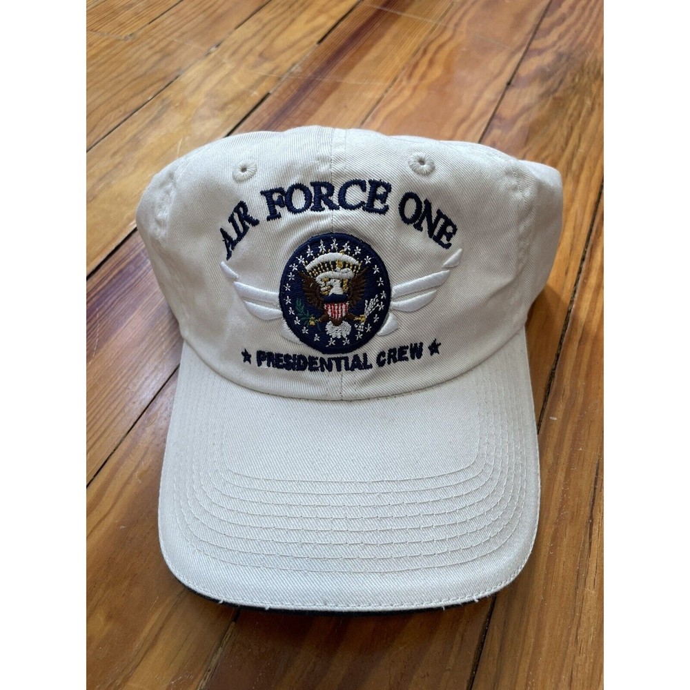 Air Force One Presidential Crew Baseball Cap Hat Adjustable Strapback EUC White